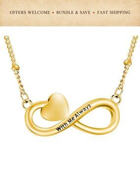 Stainless Steel Infinity Heart Urn Necklace for Ashes Memorial Cremation Jewelry
